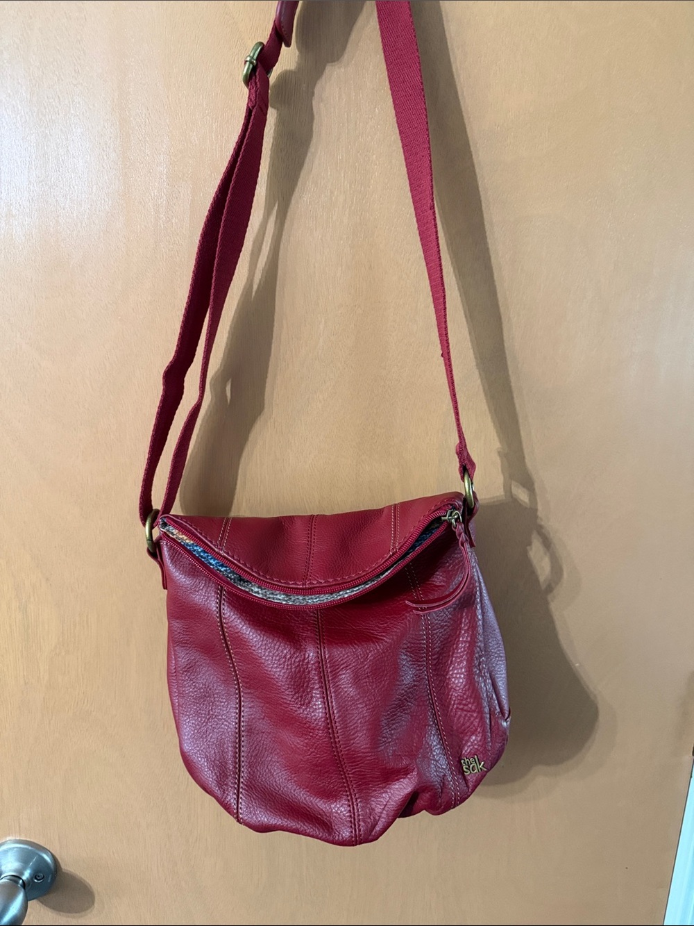 The Sak Women's Red Leather Crossbody Bag